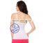 Custom high quality cotton spandex plain ladies tank top with lace macrame