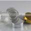 50g 100g clear glass straight sided glass jar with silver gold lid