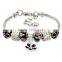 New Arrive European Charm Bead Bracelets Flower Dangle Handmade Bracelet