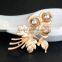 Trendy Wedding Bouquet Clothes Sweater Accessories Flower Brooches Imitation Pearl Rhinestone Brooch Pins for Women Jewelry Gift