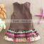 (9016#BROWN) 18M-6Y Children wear cotton baby girls corduroy girl dress