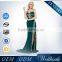 Long Train Open Leg Exquisite Design Dark Green Evening Dresses
