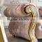 2016 italian classical fabric sofa solid wood feed with gold & siliver foil AL037