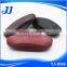 YJ-3036 drawing line leather wrapped clamshell style eyeglass case