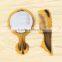 Vintage round mirror comb set plastic customized make up mirror brush set