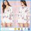 Floral Self-Tie Romper For 2016 Women Playsuit and jumpsuit