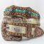 2016 New Design Best Seller Western Cowgirl Rhinestone Leather Belt With Turquoise Concho