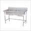 Shentop 2015 Commercial Kitchen Stainless Steel sink Double Rinse Table With Drainer STXS-02 Double Sink Table