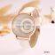 Fashion Women Quicksand Faux Leather Band Bracelet Round Dial Analog Wrist Watch