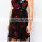 Dongguan clothing wholesale sequin sleeveless short dress mesh mini prom dress for clubwear