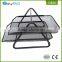 Triangle support 2 tier black metal mesh desk office file magazine rack