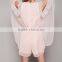 OEM Europ Girls Romantic Pink Fashion Cold Shoulder Double Layer Ruffle Jumpsuits