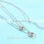 Silver Zircon Flower Necklace Pendant Chain Necklace For Party