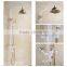 2016 Newly US wall mounted White Painting Baked bath&Shower Faucet Set Rain 8 inch Shower Head With Brass Handle Shower Golden