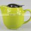350ml Antique Green Color Glazed Ceramic Teapot With Infuser