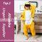 2015 wholesale Christmas cosplay custume kid onesie children/Yellow tiger cartoon pajamas