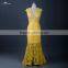 RSE676 Yellow Sexy See-Through Lace Back Open Evening Dress With Shawl