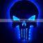 Creative Punisher Skeleton Shape Design Wall LED Light Mirror, Remote Control Colorful Decorative House Wall Mirror Light