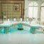 2017 wedding event furnture half round with led stainless steel wedding dining table