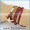 Fashion Jewelry Wholesale Leather Steel Anchor Hook Bracelet men ,Custom Jewelry Leather Nautical Bracelet