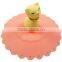 Lovely silicone coffee mug rubber lid with car head on top rubber cover