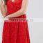  Clothing OEM Shiny Red lady Women Midi dresses Prom Lace Dresses