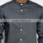 Mens grey cotton shirt with grandad collar