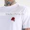 MGOO Latest Blank Organic Cotton T Shirts Mens White Fitness T Shirt Embroidered With Flora