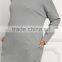 MGOO Grey Knit Shift Dress Long Sleeves Drop Shoulder Vestidos Heather Plain Loose Oversized Dress Fashion