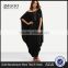 Black One Shoulder Dolman Sleeve Maxi Dress 100% Cotton Casual Batwing Sleeve Shift T Shirt Dress