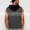 Top Quality Fashion Streetwear Mens Longline Hoodie with side Split Custom 100% Cotton Contrast Sleeveless Hoodie Plain OEM