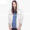 Fashionable plain white comfortable zipper hoodie