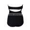 Wholesale One Piece Plain Black Women Swimwear