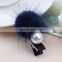 DIY handmade cute mink fur hairpin high quality mink fur clip for girl
