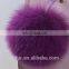 Big and fluffy factory price fox fur ball pom poms keychain