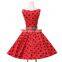 Grace Karin Knee Length Big Polka Dots Cotton Retro Vintage Dresses 50s Pinup Plus Size CL6086-7