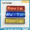 Message Scrolling Usb Rechargeable led custom pin badge