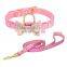 Snake-pattern Diamond Gold Butterfly Pet Collar Leash Training Dog Pulling Rope Pet Neck Chain Pet Supplies