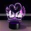 Valentines Day Gift 3D Lamp LED Night Light 7 Colors Table Lamp Home Decor Touch Sensor