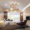 Wholesale Nordic Modern Home Decor Glass Lampshade Pendant Lights Gold Ceiling Lights Multi Heads Chandelier Lamp