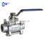 High Pressure Female NPT Thread Quick Install 3PC Ball Valve With Handle