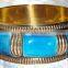 Blue Color Bone Designer Bangle With Brass Frame 11825