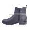 Latest woman elastic band security guard high ankle low heel boots with side zipper