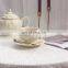 english luxury embossed european style ceramic porcelain tea and coffee cup pot gift set