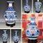 Chinese antique red and blue glazed ceramic flower vase pot