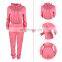 Factory direct sale Christmas women's spring and winter plus velvet sports casual suit hoodie + jogging pants two-piece suit