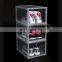 wholesale transparent shoe box uk stackable jordan nike acrylic shoe box magnetic clear with custom logo Front plastic shoe box