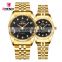 CHENXI 004A Couple Japan Watch Stainless Steel Hand Watch Crystal Diamond Gold couple outdoor watch
