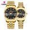 CHENXI 004A Couple Japan Watch Stainless Steel Hand Watch Crystal Diamond Gold couple outdoor watch