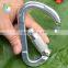 Wholesale high quality 115mm/5.43inch d-shape aluminum carabiner hooks 25kn